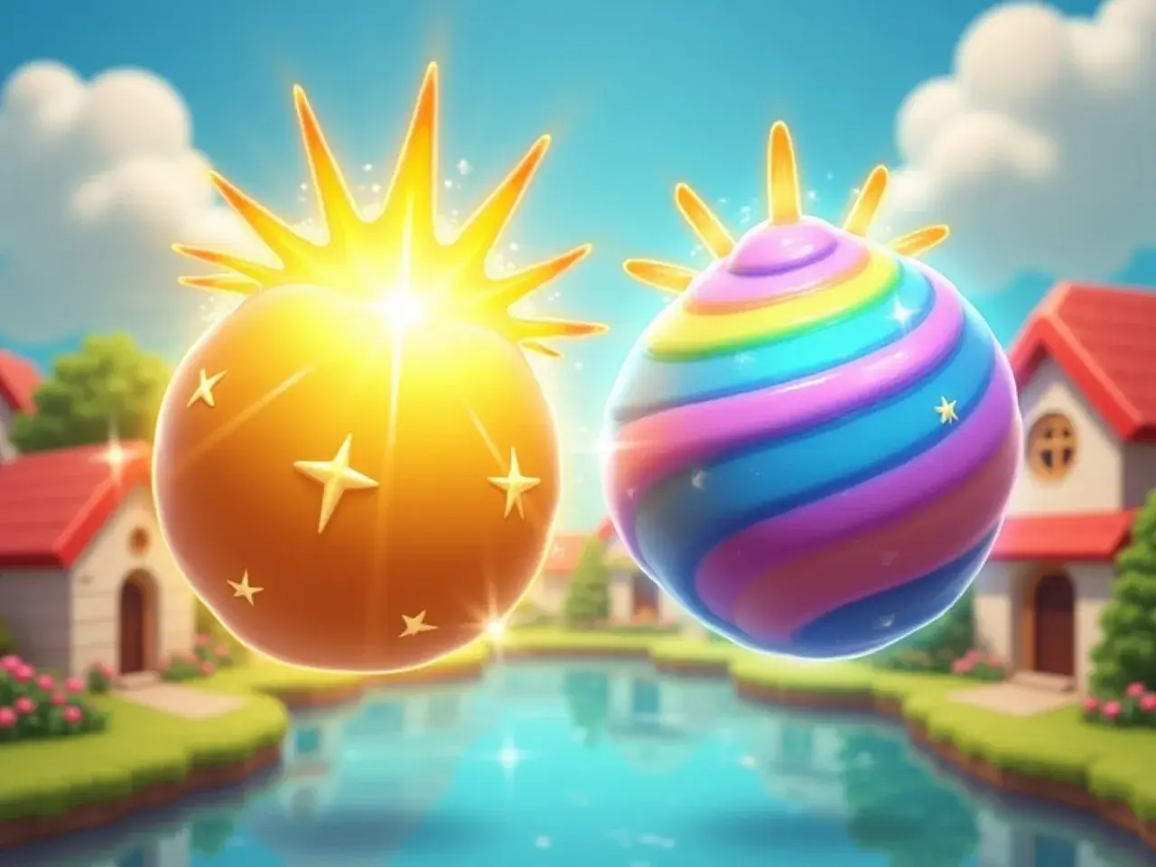Sunshine Ray and Rainbow Burst power-ups